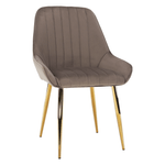 Casa si Gradina - Mobilier - Scaune si fotolii - Scaune - Scaun de luat masa, gri-maro / crom-auriu, PERLIA - Infinity.ro