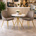 Casa si Gradina - Mobilier - Scaune si fotolii - Scaune - Scaun de luat masa, gri-maro / crom-auriu, PERLIA - Infinity.ro