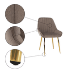 Casa si Gradina - Mobilier - Scaune si fotolii - Scaune - Scaun de luat masa, gri-maro / crom-auriu, PERLIA - Infinity.ro