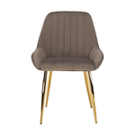 Casa si Gradina - Mobilier - Scaune si fotolii - Scaune - Scaun de luat masa, gri-maro / crom-auriu, PERLIA - Infinity.ro