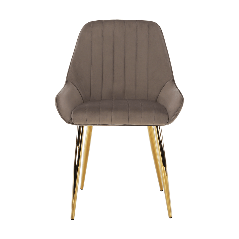 Casa si Gradina - Mobilier - Scaune si fotolii - Scaune - Scaun de luat masa, gri-maro / crom-auriu, PERLIA - Infinity.ro