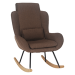 Casa si Gradina - Mobilier - Scaune si fotolii - Fotolii - Fotoliu balansoar, material textil maro deschis/lemn, HARPER - Infinity.ro