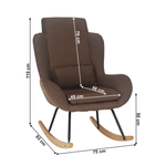 Casa si Gradina - Mobilier - Scaune si fotolii - Fotolii - Fotoliu balansoar, material textil maro deschis/lemn, HARPER - Infinity.ro