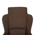 Casa si Gradina - Mobilier - Scaune si fotolii - Fotolii - Fotoliu balansoar, material textil maro deschis/lemn, HARPER - Infinity.ro