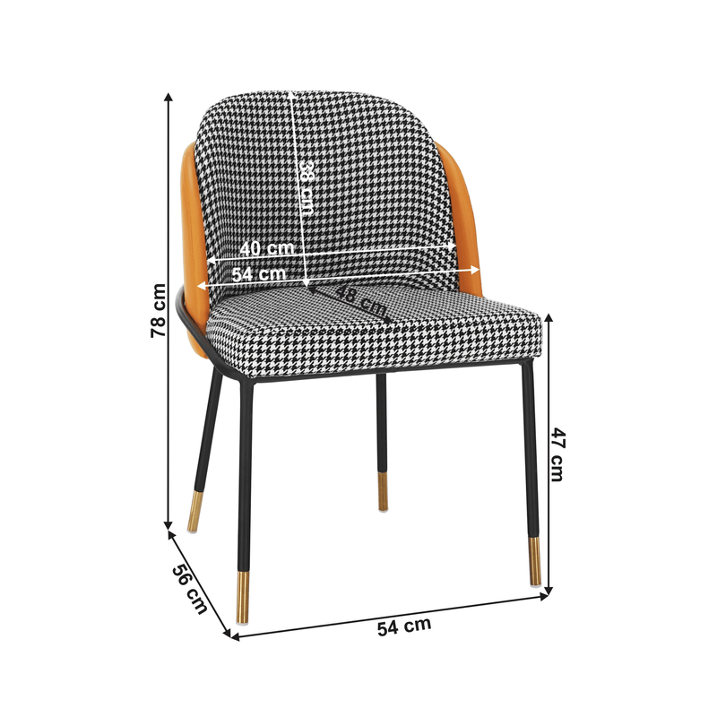 Casa si Gradina - Mobilier - Scaune si fotolii - Scaune - Scaun de luat masa, model alb-negru / piele ecologica camel, KIRNA - Infinity.ro