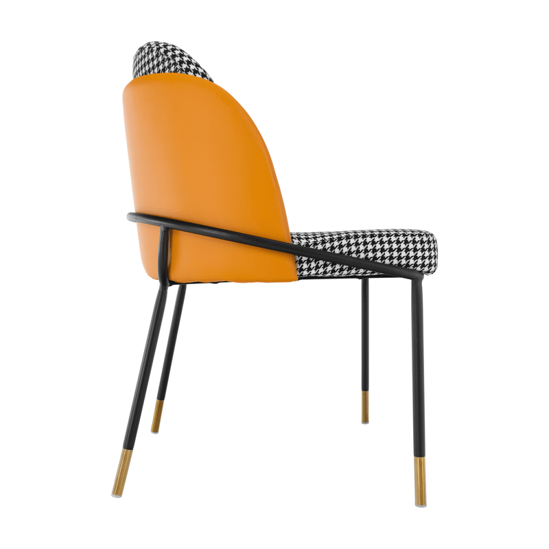 Casa si Gradina - Mobilier - Scaune si fotolii - Scaune - Scaun de luat masa, model alb-negru / piele ecologica camel, KIRNA - Infinity.ro