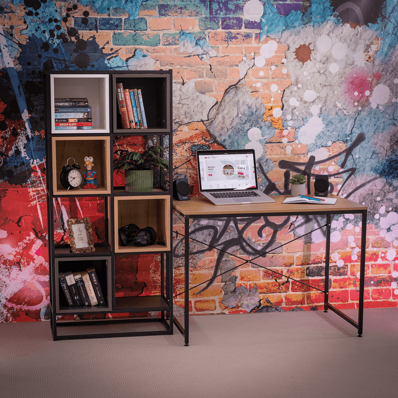 Casa si Gradina - Mobilier - Mese si birouri - Birouri - Birou, stejar / negru, 90x60 cm, MELLORA - Infinity.ro