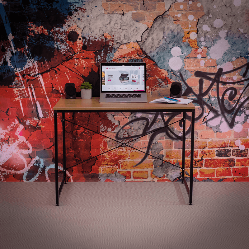 Casa si Gradina - Mobilier - Mese si birouri - Birouri - Birou, stejar / negru, 90x60 cm, MELLORA - Infinity.ro