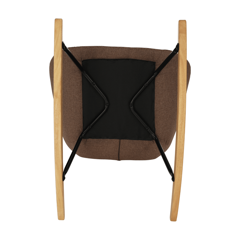 Casa si Gradina - Mobilier - Scaune si fotolii - Fotolii - Fotoliu balansoar, material textil maro deschis/lemn, HARPER - Infinity.ro