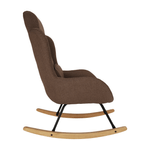 Casa si Gradina - Mobilier - Scaune si fotolii - Fotolii - Fotoliu balansoar, material textil maro deschis/lemn, HARPER - Infinity.ro