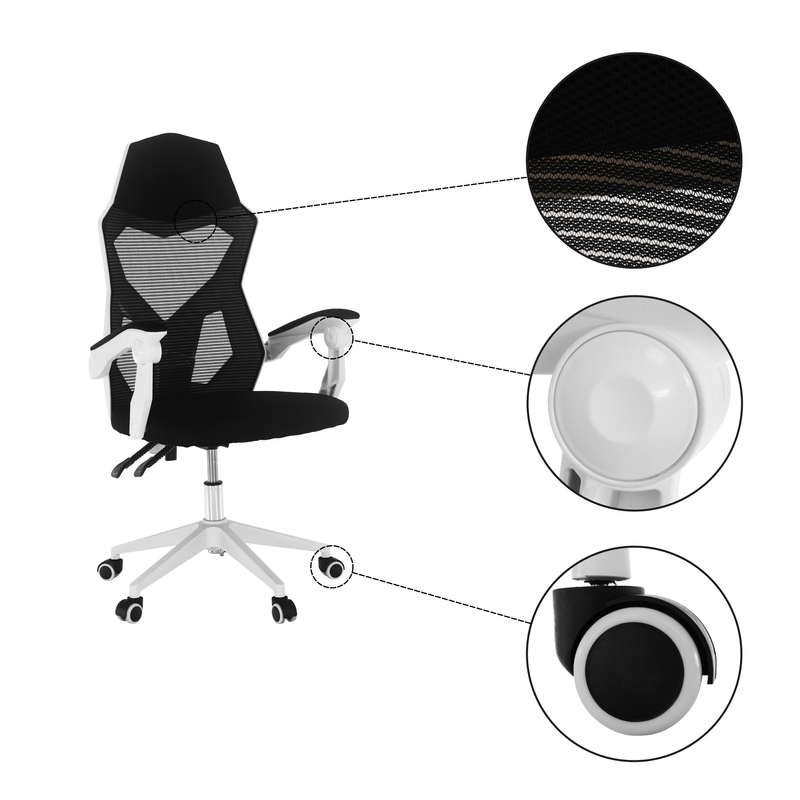 Casa si Gradina - Mobilier - Scaune si fotolii - Scaune - Scaun de birou / joc, negru / alb, YOKO - Infinity.ro