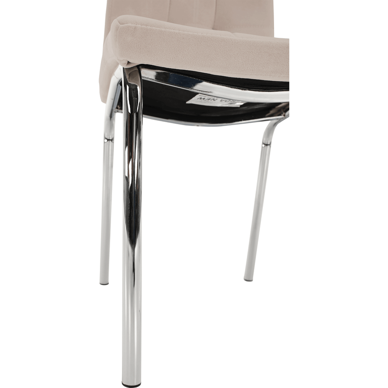 Casa si Gradina - Mobilier - Scaune si fotolii - Scaune - Scaun de masa, tesatura catifea bej / crom, GERDA NEW - Infinity.ro
