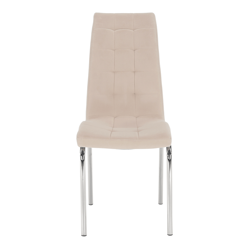 Casa si Gradina - Mobilier - Scaune si fotolii - Scaune - Scaun de masa, tesatura catifea bej / crom, GERDA NEW - Infinity.ro