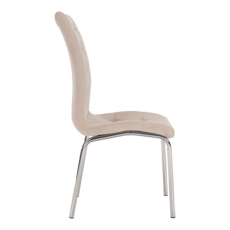 Casa si Gradina - Mobilier - Scaune si fotolii - Scaune - Scaun de masa, tesatura catifea bej / crom, GERDA NEW - Infinity.ro