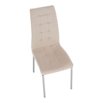 Casa si Gradina - Mobilier - Scaune si fotolii - Scaune - Scaun de masa, tesatura catifea bej / crom, GERDA NEW - Infinity.ro