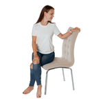 Casa si Gradina - Mobilier - Scaune si fotolii - Scaune - Scaun de masa, tesatura catifea bej / crom, GERDA NEW - Infinity.ro