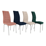 Casa si Gradina - Mobilier - Scaune si fotolii - Scaune - Scaun de masa, tesatura catifea bej / crom, GERDA NEW - Infinity.ro