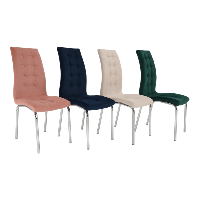 Casa si Gradina - Mobilier - Scaune si fotolii - Scaune - Scaun de masa, tesatura catifea bej / crom, GERDA NEW - Infinity.ro