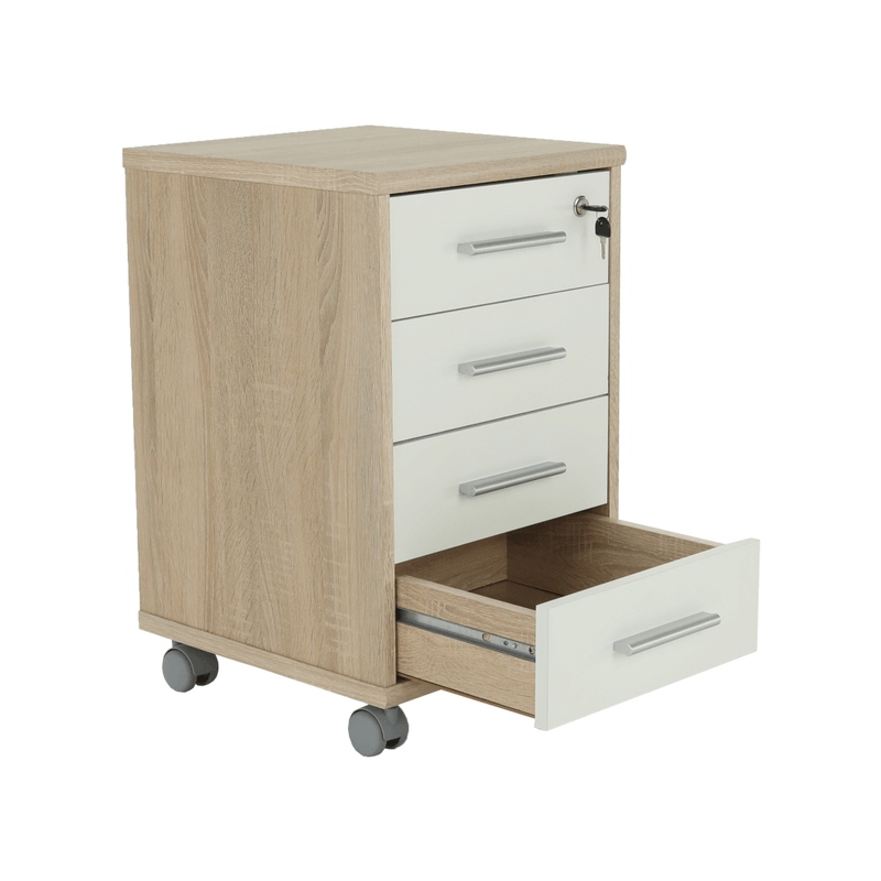 Casa si Gradina - Mobilier - Dulapuri si sifoniere - Dulapuri - Dulapior de birou cu cheie, stejar sonoma/alb, JOHAN 2 NEW 12 - Infinity.ro