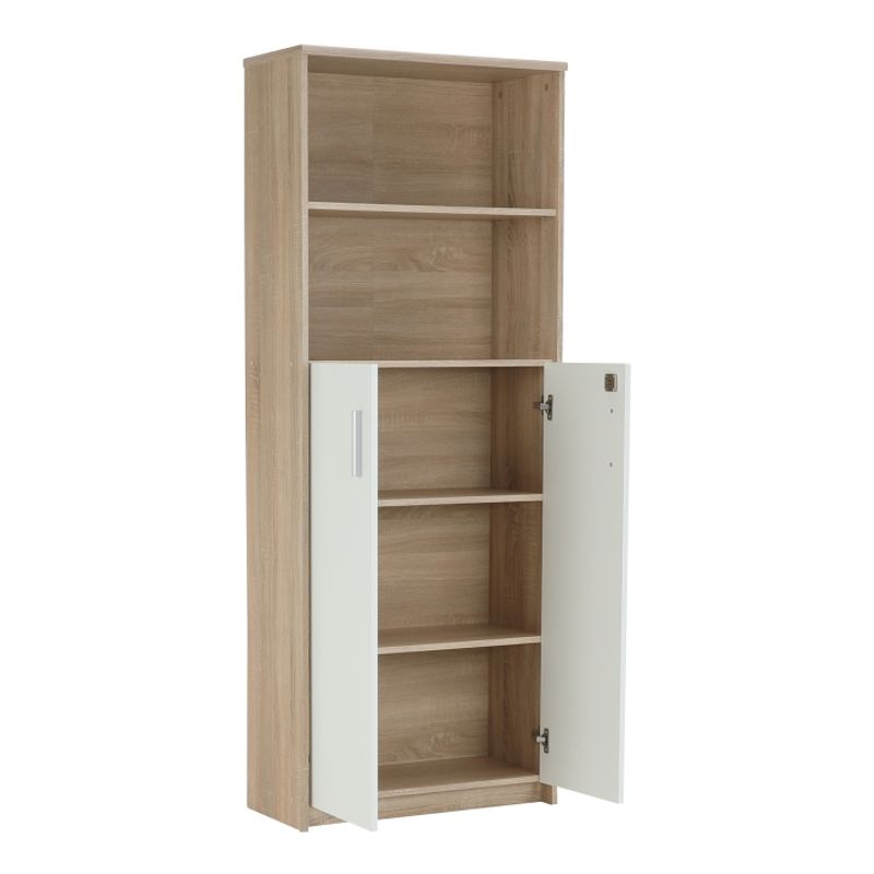 Casa si Gradina - Mobilier - Biblioteci si rafturi - Etajere - Etajera cu polite, stejar sonoma/alb, JOHAN 2 NEW 10 - Infinity.ro