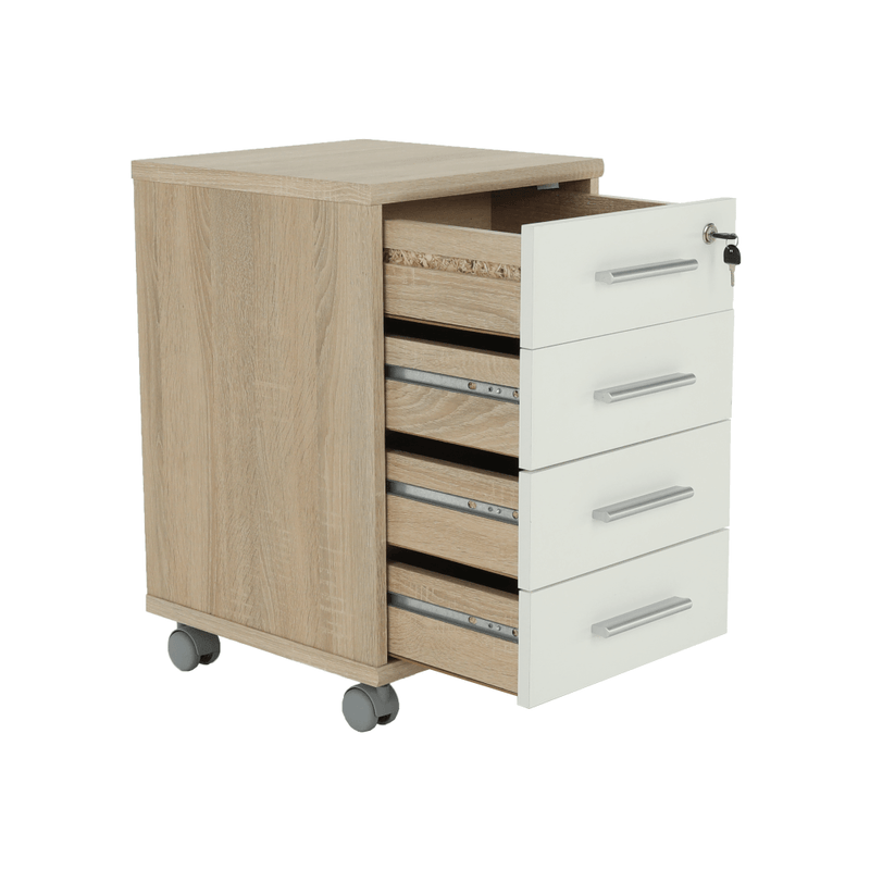 Casa si Gradina - Mobilier - Dulapuri si sifoniere - Dulapuri - Dulapior de birou cu cheie, stejar sonoma/alb, JOHAN 2 NEW 12 - Infinity.ro