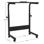 Casa si Gradina - Mobilier - Mese si birouri - Birouri - Reglabil birou PC cu roti, negru, WESTA - Infinity.ro