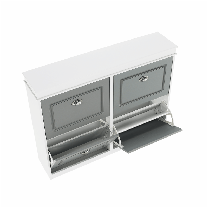 Casa si Gradina - Mobilier - Dulapuri si sifoniere - Dulapuri pantofi - Pantofar, 2 compartimente, gri/alb, SEBER TYP 5 - Infinity.ro