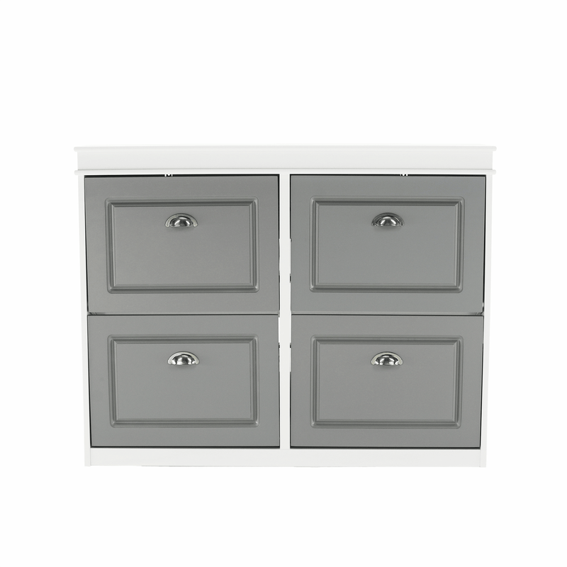 Casa si Gradina - Mobilier - Dulapuri si sifoniere - Dulapuri pantofi - Pantofar, 2 compartimente, gri/alb, SEBER TYP 5 - Infinity.ro