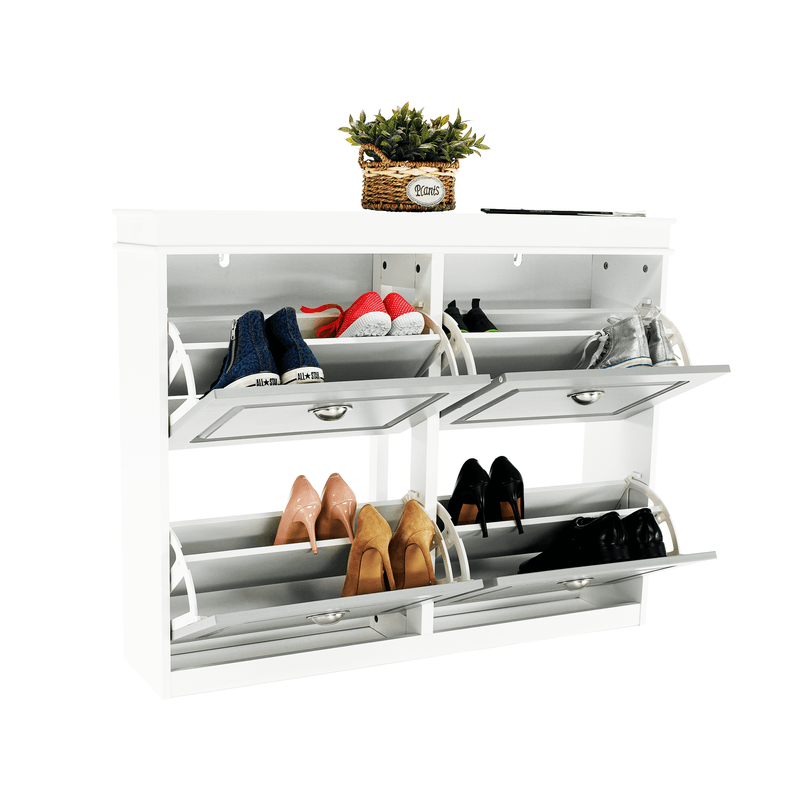 Casa si Gradina - Mobilier - Dulapuri si sifoniere - Dulapuri pantofi - Pantofar, 2 compartimente, gri/alb, SEBER TYP 5 - Infinity.ro