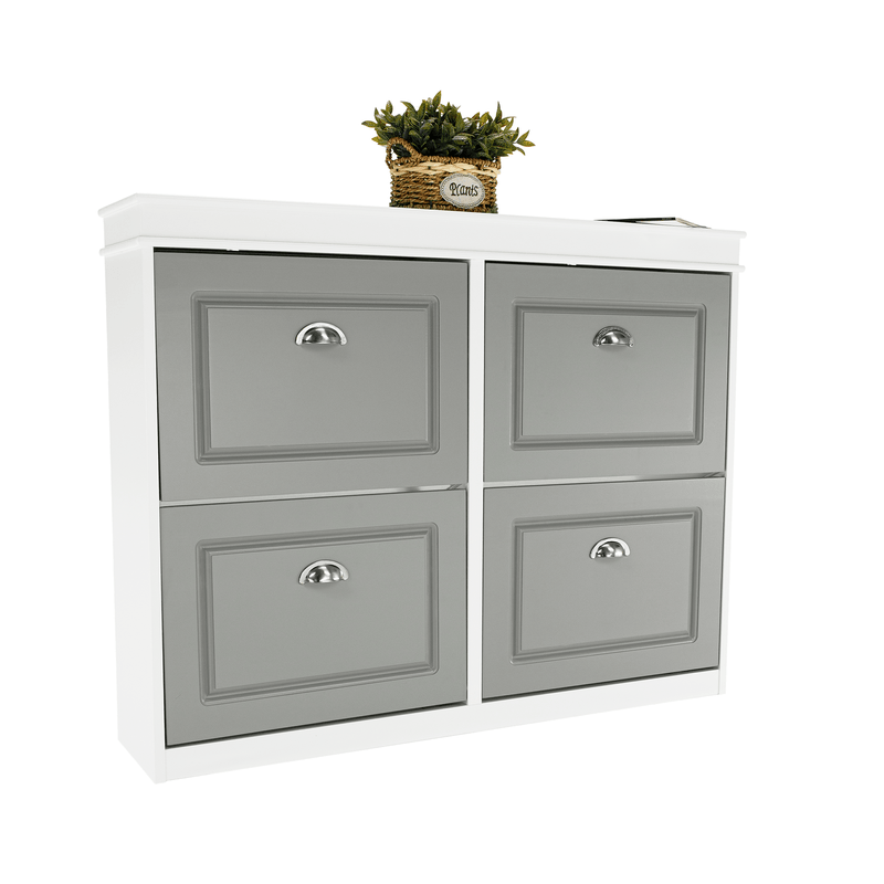 Casa si Gradina - Mobilier - Dulapuri si sifoniere - Dulapuri pantofi - Pantofar, 2 compartimente, gri/alb, SEBER TYP 5 - Infinity.ro