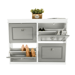 Casa si Gradina - Mobilier - Dulapuri si sifoniere - Dulapuri pantofi - Pantofar, 2 compartimente, gri/alb, SEBER TYP 5 - Infinity.ro