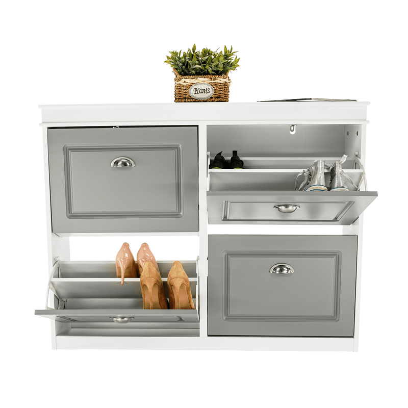 Casa si Gradina - Mobilier - Dulapuri si sifoniere - Dulapuri pantofi - Pantofar, 2 compartimente, gri/alb, SEBER TYP 5 - Infinity.ro