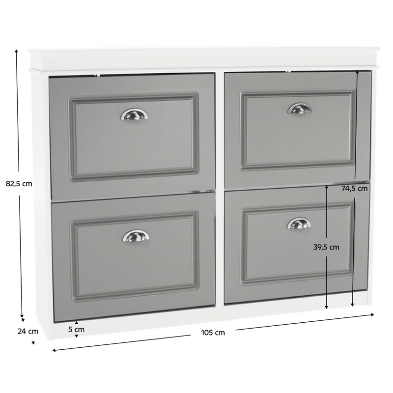 Casa si Gradina - Mobilier - Dulapuri si sifoniere - Dulapuri pantofi - Pantofar, 2 compartimente, gri/alb, SEBER TYP 5 - Infinity.ro