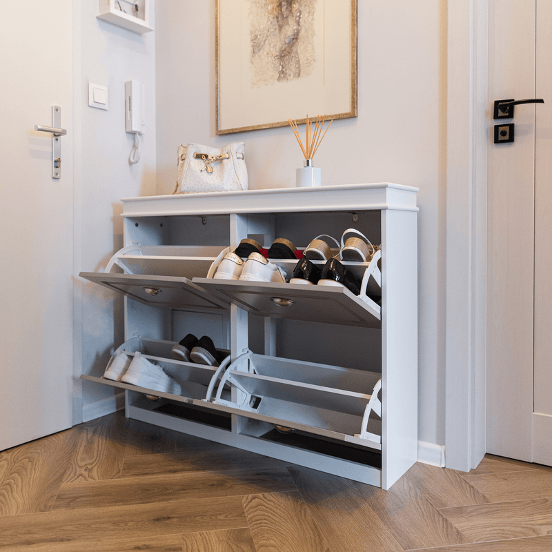 Casa si Gradina - Mobilier - Dulapuri si sifoniere - Dulapuri pantofi - Pantofar, 2 compartimente, gri/alb, SEBER TYP 5 - Infinity.ro