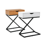 Casa si Gradina - Mobilier - Comode si corpuri - Noptiere - Masuta auxiliara/noptiera, stejar/negru, VIRED - Infinity.ro