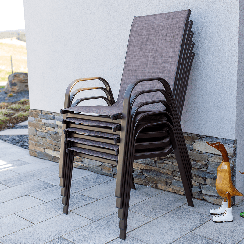 Casa si Gradina - Gradina si terasa - Mobilier exterior - Scaune si sezlonguri gradina - Scaun stivuibil, maro suvitat/maro, ALDERA - Infinity.ro
