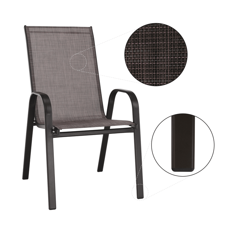 Casa si Gradina - Gradina si terasa - Mobilier exterior - Scaune si sezlonguri gradina - Scaun stivuibil, maro suvitat/maro, ALDERA - Infinity.ro