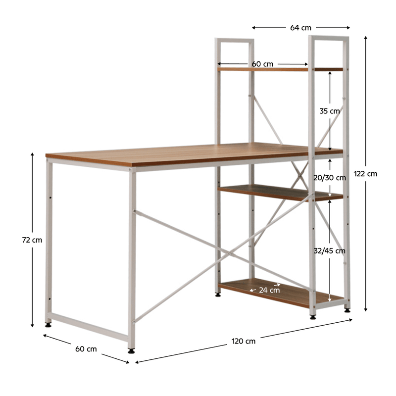 Casa si Gradina - Mobilier - Mese si birouri - Birouri - Birou PC / birou multifunctional practic, stejar / alb, VEINA - Infinity.ro