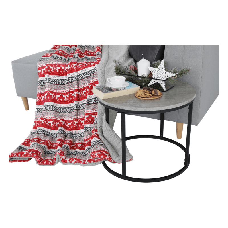 Casa si Gradina - Textile si covoare - Pături și cuverturi - Pături - Patura cu doua fete imitatie miel, motiv iarna, 150x200, RENIFE - Infinity.ro