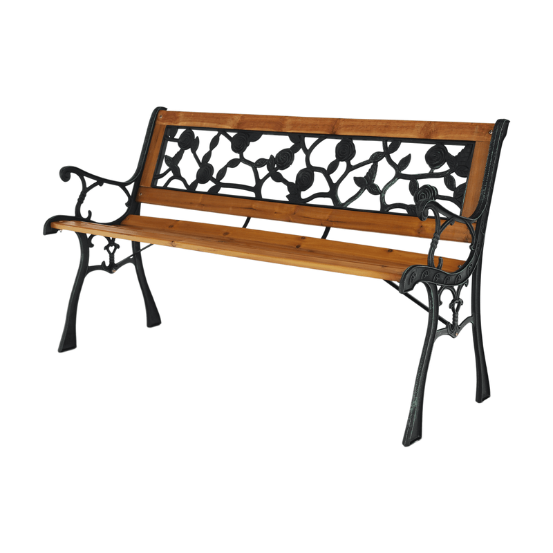 Casa si Gradina - Gradina si terasa - Mobilier exterior - Bancute de gradina - Banca de gradina, neagra / naturala, FAIZA - Infinity.ro