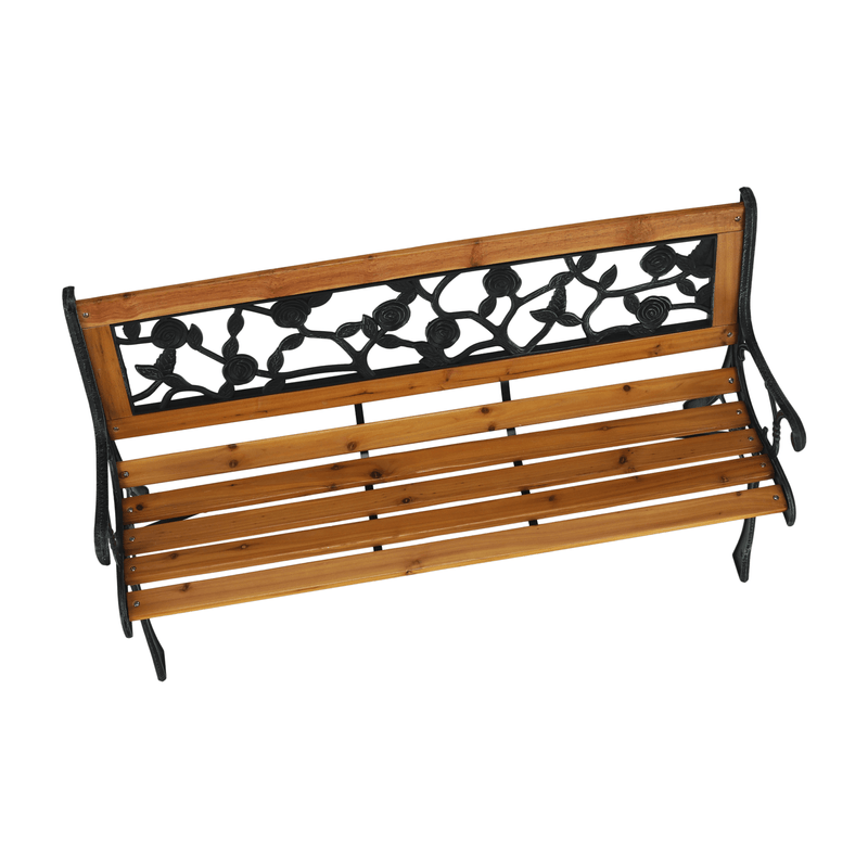 Casa si Gradina - Gradina si terasa - Mobilier exterior - Bancute de gradina - Banca de gradina, neagra / naturala, FAIZA - Infinity.ro