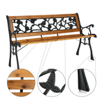 Casa si Gradina - Gradina si terasa - Mobilier exterior - Bancute de gradina - Banca de gradina, neagra / naturala, FAIZA - Infinity.ro