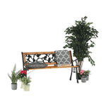 Casa si Gradina - Gradina si terasa - Mobilier exterior - Bancute de gradina - Banca de gradina, neagra / naturala, FAIZA - Infinity.ro