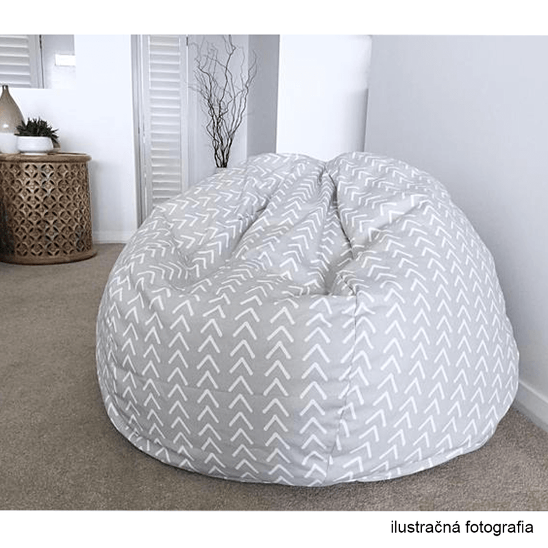 Casa si Gradina - Mobilier - Scaune si fotolii - Fotolii - Fotoliu tip sac, gri/alb/model zig-zag, GOMBY - Infinity.ro