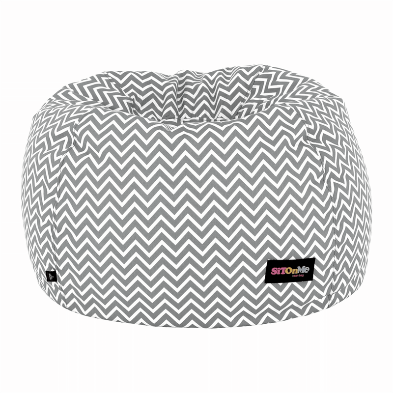 Casa si Gradina - Mobilier - Scaune si fotolii - Fotolii - Fotoliu tip sac, gri/alb/model zig-zag, GOMBY - Infinity.ro