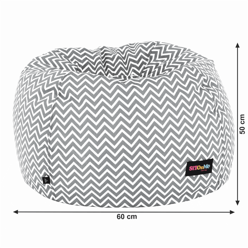 Casa si Gradina - Mobilier - Scaune si fotolii - Fotolii - Fotoliu tip sac, gri/alb/model zig-zag, GOMBY - Infinity.ro
