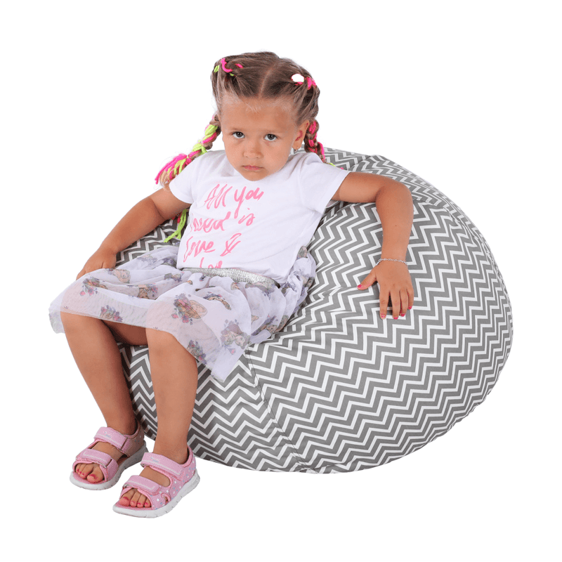 Casa si Gradina - Mobilier - Scaune si fotolii - Fotolii - Fotoliu tip sac, gri/alb/model zig-zag, GOMBY - Infinity.ro