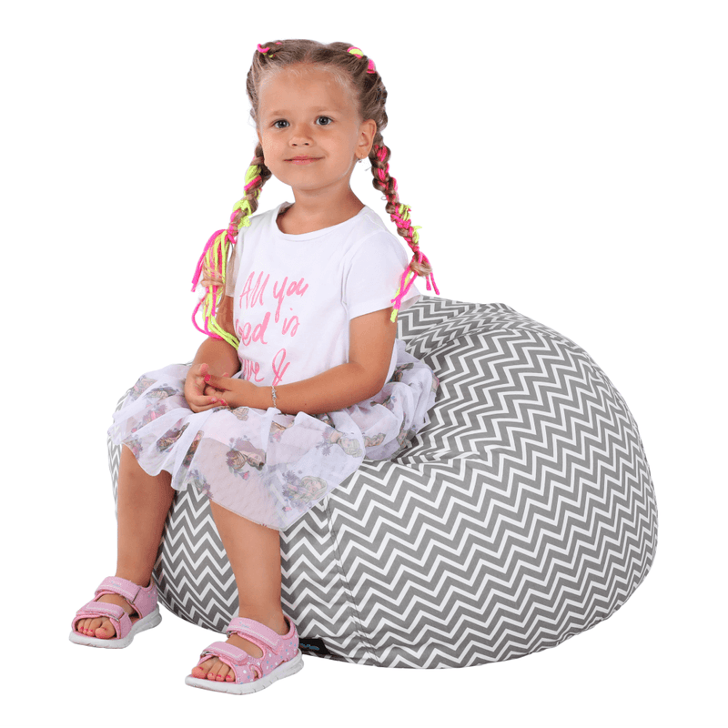 Casa si Gradina - Mobilier - Scaune si fotolii - Fotolii - Fotoliu tip sac, gri/alb/model zig-zag, GOMBY - Infinity.ro