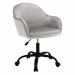 Casa si Gradina - Mobilier - Scaune si fotolii - Scaune - Scaun de birou, material textil din catifea gri deschis / negru, EROL - Infinity.ro