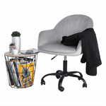 Casa si Gradina - Mobilier - Scaune si fotolii - Scaune - Scaun de birou, material textil din catifea gri deschis / negru, EROL - Infinity.ro